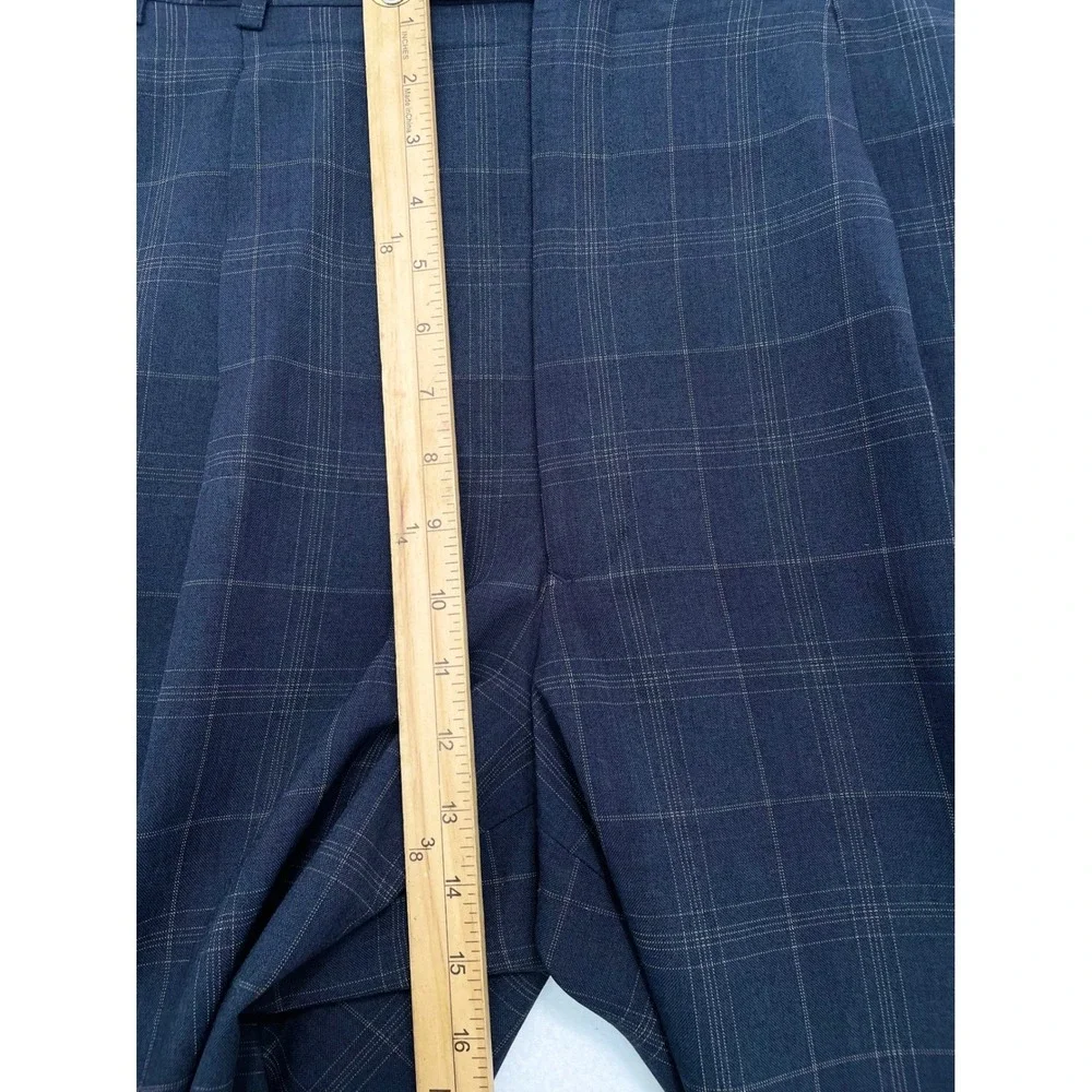 Giorgio Brutini Suit Mens 48L‎ Gray Plaid 3-Button Blazer Pleated Pants W42 Set